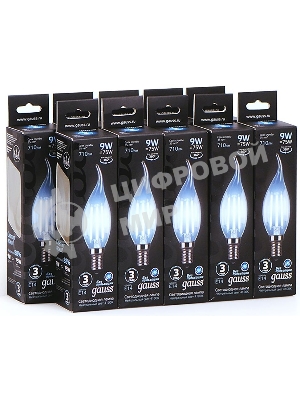 Лампа светодиодная Filament Свеча на ветру E14 9Вт 4100К Gauss 104801209
