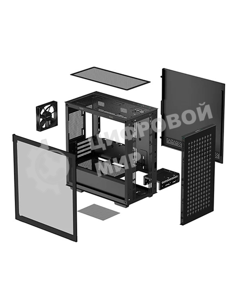 Компьютерный корпус Deepcool CH370 черный без БП mATX 1x120мм 1xUSB 2.0 1xUSB 3.0 audio bott PSU