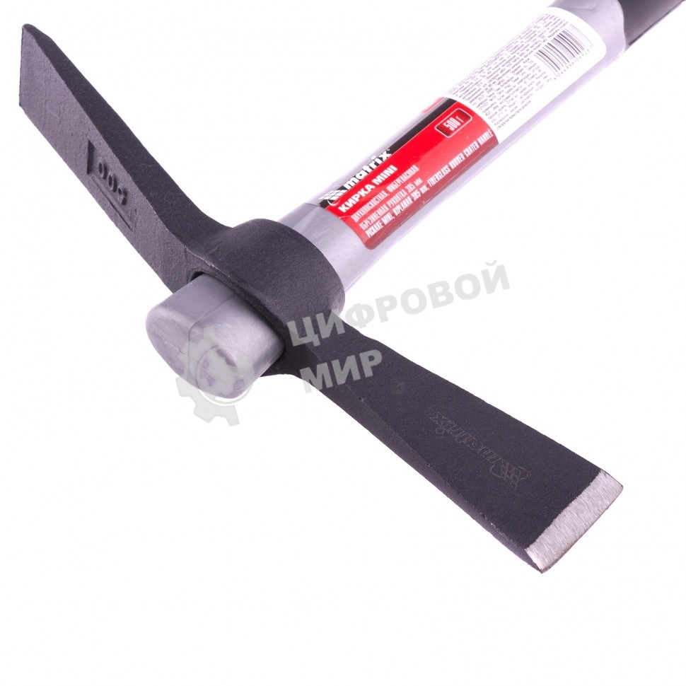 Кирка Matrix 21826 mini двухплоскостная 500 г, фибергласовая обрезиненная рукоятка, 385 мм