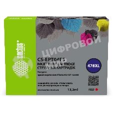 Картридж струйный Cactus CS-EPT04F5 478XL красный (13.2 мл) для Epson Expression Photo HD XP-15000