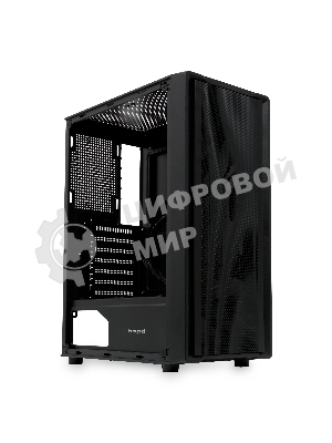Компьютерный корпус без блока питания HSPD M530, Mesh Mid Tower, Black, TG, 0.4 SPCC, no fans ATX, mATX, mITX 155/290/200mm 2x2.5