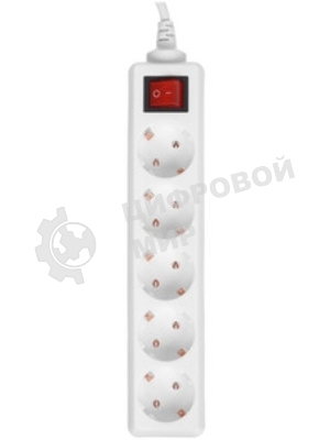 Сетевой удлинитель Buro BU-PS5.3/W 3 м (5 розеток) белый (пакет ПЭ)