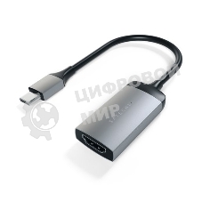 Адаптер Satechi Type-C to HDMI 4K 60HZ. Поддержка 4K/60Hz. Материал корпуса алюминий. Цвет серый космос.