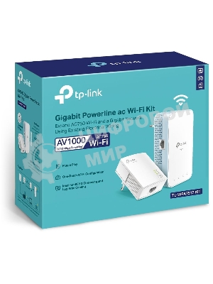 Комплект гигабитных TP-Link Wi‑Fi Powerline адаптеров AV1000 Gigabit Powerline ac Wi-Fi Kit, Dual band 802.11ac Wi-Fi - AC750 dual band Wi-Fi (433Mbps on 5GHz & 300Mbps on 2.4GHz)(TL-WPA7517 & TL-PA7017)