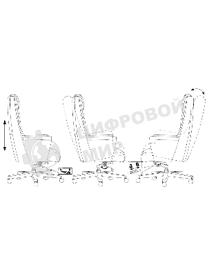 Кресло Бюрократ DUKE черный, кожа