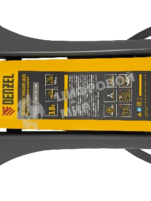 Домкрат гидравлический подкатной Denzel 3,8 т, 110-580 мм, быстрый подъем, низкий подхват, проф.