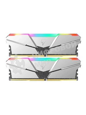 Оперативная память NETAC Shadow, DDR4, 16Gb (2x8Gb), 3200MHz, CL14, DIMM, с радиаторами, RGb, серебристый