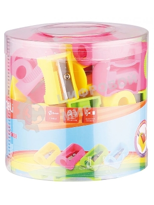 Точилка для карандашей ручная Deli E0594, 1 отверстие, пластик, ассорти, туба