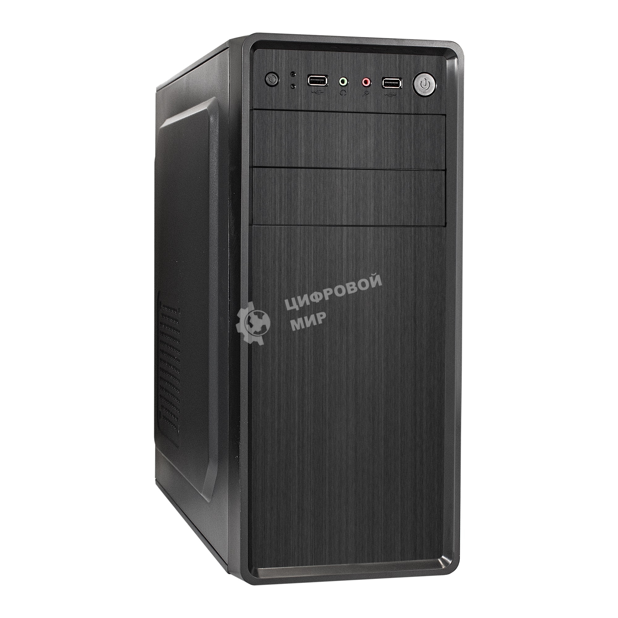 Компьютерный корпус Miditower ExeGate XP-401 Black, ATX, (без БП), 2*USB, Audio