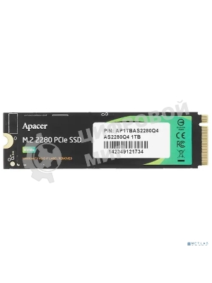 Накопитель SSD Apacer 1Tb, M.2 2280, NVMe PCIe 4.0 x4, R/W 3600/3000 Мбайт/сек