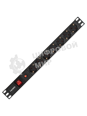 Блок розеток горизонтальный ExeGate ServerPro PDU-19H702 Al-7S-C14-SW-O, 19