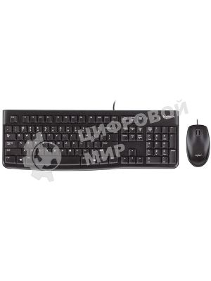 Комплект клавиатура+мышь Logitech MK120 проводной, USB, 1000 DPI, чёрный(заводская гравировка)