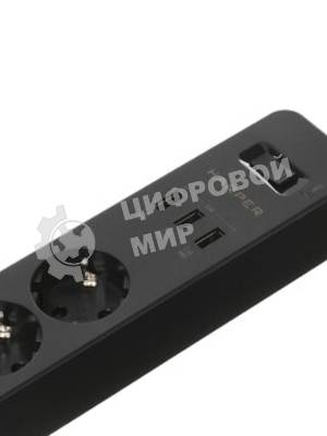 Удлинитель с USB зарядкой HARPER UCH-315 черный