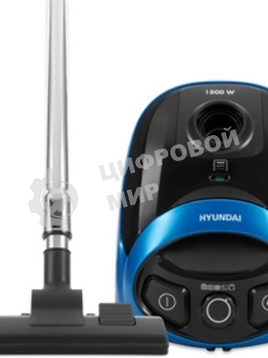 Пылесос Hyundai HYV-B1550 синий/черный, 250/1800 Вт, уборка сухая, пылесборник мешок, 1.5 л (в компл.:1мешок)