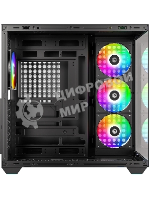 Корпус Case ID-Cooling VIEW 510 ARGB Black ATX/win TG/4 fans/Gen2 Type C/CPU 162mm/GPU 407mm/ no PSU