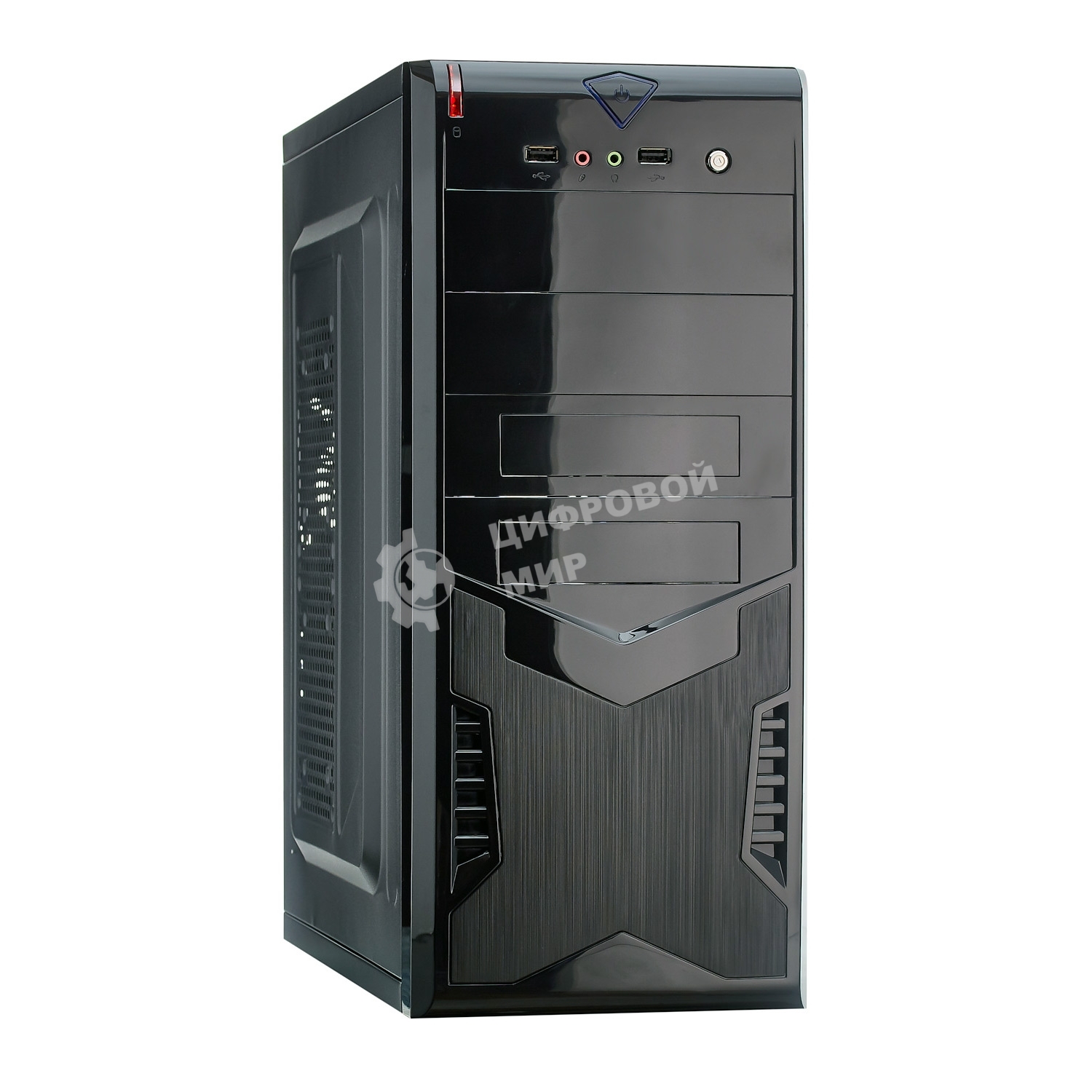 Компьютерный корпус ExeGate EX280388RUS Miditower ExeGate CP-604 Black, ATX, (CP450W, 80мм), 2хUSB, Audio
