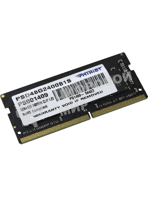Оперативная память Patriot, DDR4, 8GB (1x8 GB), 2400 MHz, CL17, SO-DIMM