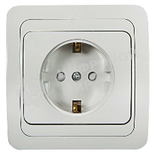 Розетка 1-м CLASSICO защ. шторки с заземл. 2028x белый ASD/IN HOME 4690612000978