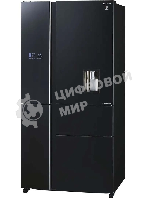 Холодильник Sharp SJWX99ABK черный четырехкамерный 423/227л морозилка снизу, No Frost, Side by Side