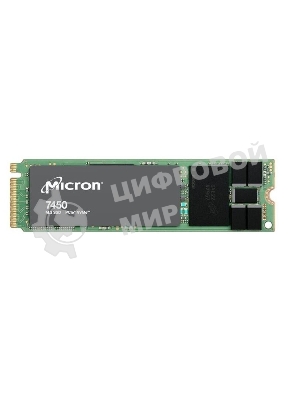 Накопитель SSD Micron 7450 PRO, 480Gb, M.2(22x80мм), NVMe, PCIe 4.0 x4, 3D TLC, R/W 5000/700Mb/s, IOPs 280 000/40 000, TbW 800, DWPD 1 (12 мес.)