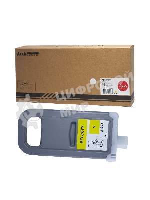 Картридж струйный Sakura 9824B001 (PFI-707Y) для Canon, желтый, 700 мл.