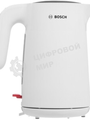 Электрочайник Bosch TWK2M161 белый, 1.7 л, 2400 Вт, скрытый нагревательный элемент