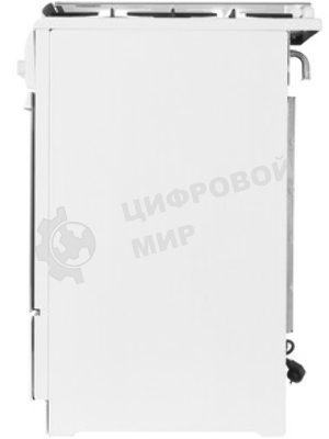 Плита Газовая De Luxe 506040.14г (кр) ЧР белый (стеклянная крышка) реш.чугун