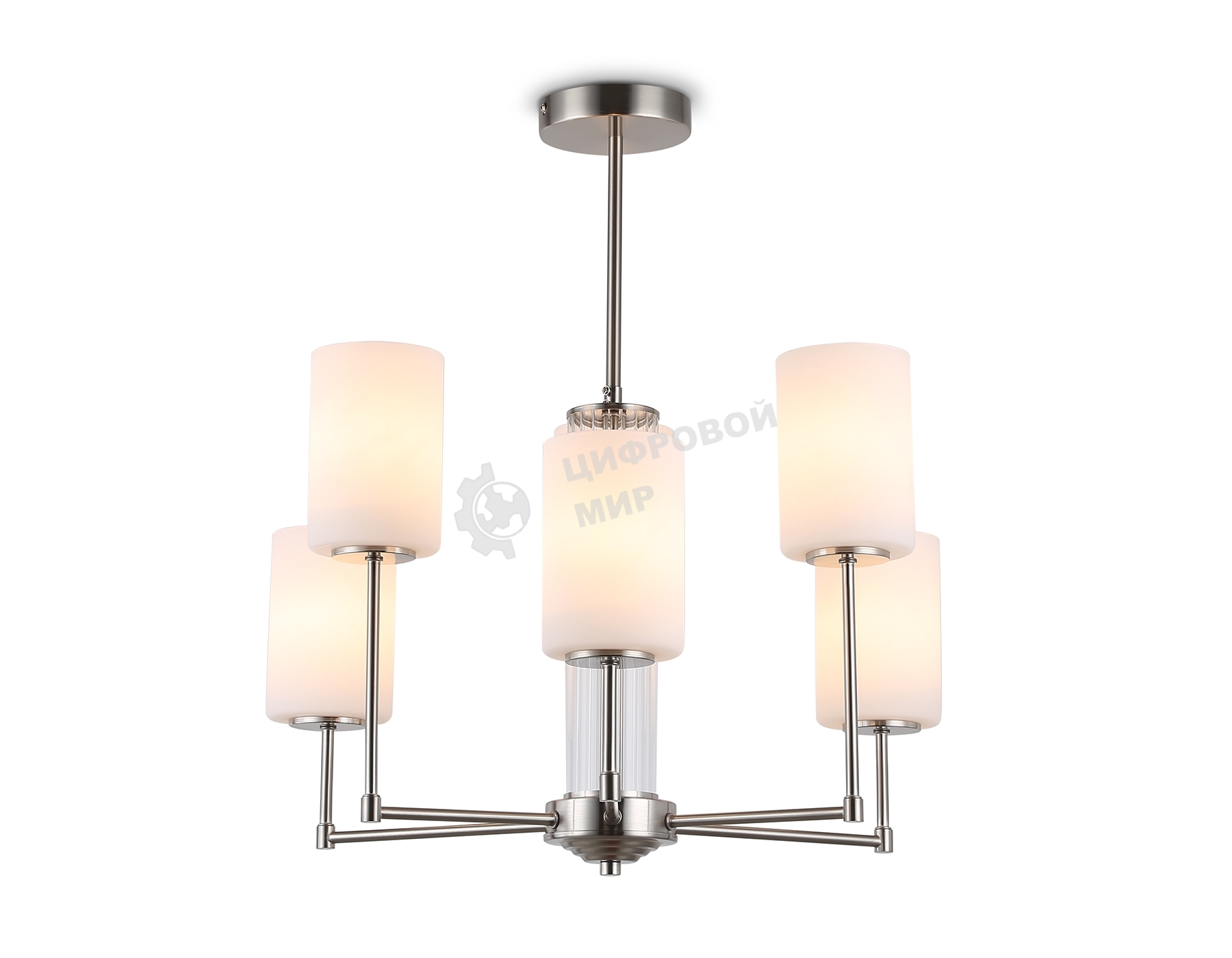 Люстра Ambrella light LH56211/6 SN/FR никель/белый матовый E27/6 max 60W D600*600