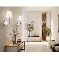 Настенный светильник Ambrella light LH75259 SN/FR сатин никель/белый матовый E14 max 40W 210*160*325
