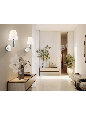 Настенный светильник Ambrella light LH75259 SN/FR сатин никель/белый матовый E14 max 40W 210*160*325