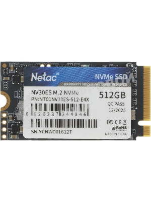 Твердотельный накопитель SSD M.2 2242 Netac 512Gb NV30ES Series NT01NV30ES-512-E4X (PCI-E 3x4, up to 3200/2400MBs, 3D NAND, 300TBW, NVMe, 22х42mm)