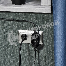 Тройник электрический Rexant 6А без заземления, черный