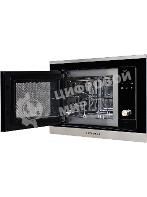 Встраиваемая микроволновая печь Kuppersberg HMW 655 X / электронное управление, мощность микроволновой печи 800 Вт, мощность  кварцевого гриля 1000 Вт, 5 уровней мощности, функция кварцевый гриль, функция автоматического разморажив, функция ручного размораживания, многофункциональный таймер, часы, внутренняя поверхность из нержавеющстали, блокировка от детей, объем микроволновой печи: 18 л