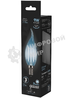 Лампа светодиодная Filament Свеча на ветру E14 9Вт 4100К Gauss 104801209