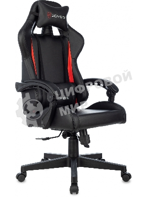 Кресло Zombie GAME TETRA черный/красный, экокожа, 120 кг, механизм качания