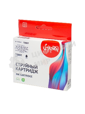 Картридж струйный Sakura C13T08014011 (T0801) для Epson, черный, 7,4 мл.
