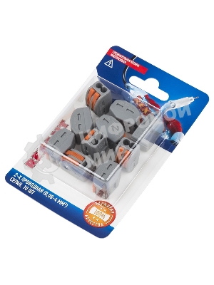 Соединительная клемма многоразовая Rexant 2-х проводная, серый (0,08-4 мм²), (10 шт.)