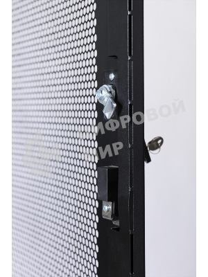 Шкаф серверный ПРОФ напольный 42U (800x1000) дверь перфор., задние двойные перфор., черный, в сборе