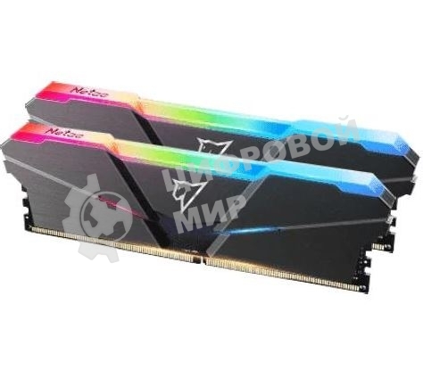 Оперативная память NETAC Shadow, DDR4, 16GB (2x8GB), 3200MHz, CL16, DIMM, с радиаторами, RGB, серый