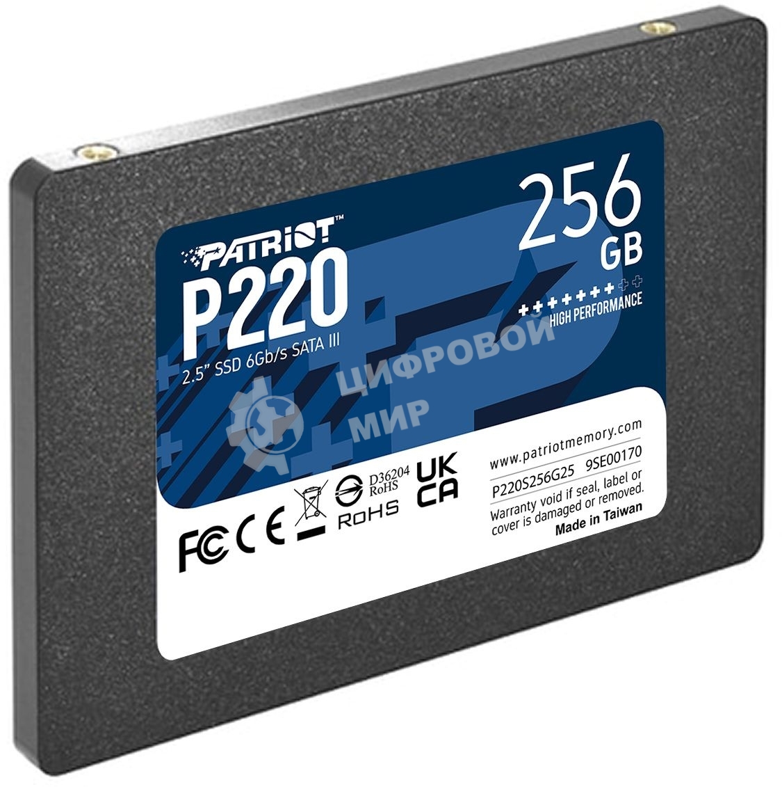 Накопитель SSD Patriot P220, 256Gb, SATA-III, 2.5