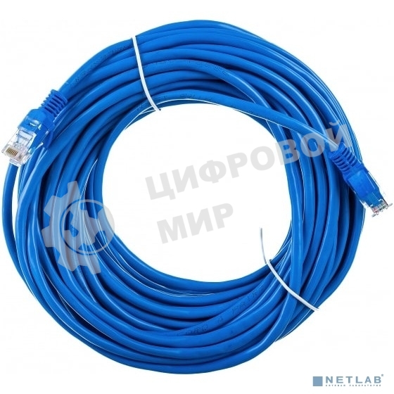Патч-корд UTP Cablexpert PP12-20M/B cat.5e, 20м, литой, многожильный, синий