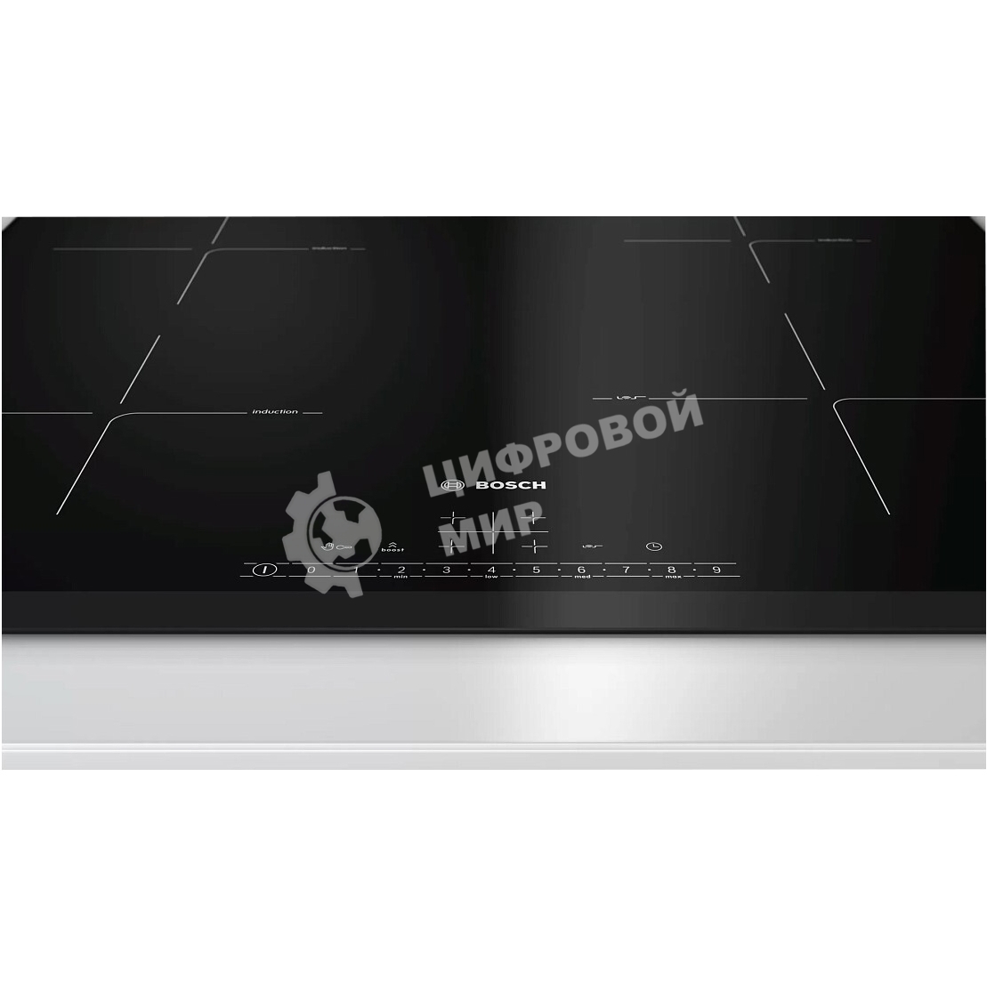 Индукционная варочная панель Bosch PIF651HC1E, 60 см, индукция, скошенные края, сенсорное управление, черный