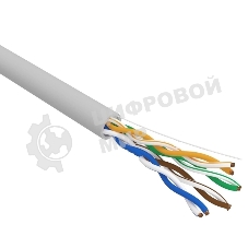 Кабель витая пара Rexant U/UTP, cat.5e, ZH нг(А)-HF, 4х2х0,52мм, 24AWG, INDOOR, SOLID, серый, 305м PRO