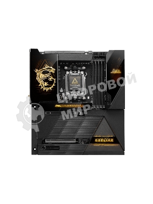 Материнская плата MSI MEG X870E GODLIKE, AM5, AMD X870E, 4xDDR5, 4xSATA, 7xM.2, 2xPCIe 5.0 x16, 1xPCIe 4.0 x4, 2xUSB-C DP, 1x10G LAN, 1x5Gb LAN, Wi-Fi 7, Bluetooth 5.4, 2xUSB-C 40Gbps, 5xUSB-C 10Gbps, 1xUSB-C 20Gbps, 8xUSB-A 10Gbps, 4xUSB-A 5Gbps, 4xUSB-A 2.0, 1xS/PDIF, 2x3.5 мм, 7.1, E-ATX