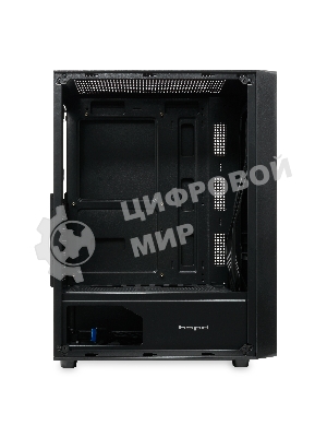 Компьютерный корпус без блока питания HSPD M530, Mesh Mid Tower, Black, TG, 0.4 SPCC, no fans ATX, mATX, mITX 155/290/200mm 2x2.5