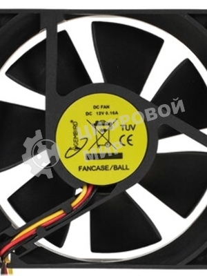 Вентилятор для корпуса Gembird FANCASE/BALL-3100 черный, 80 мм, 3100 об/мин, 38.65 дБ, 3 pin