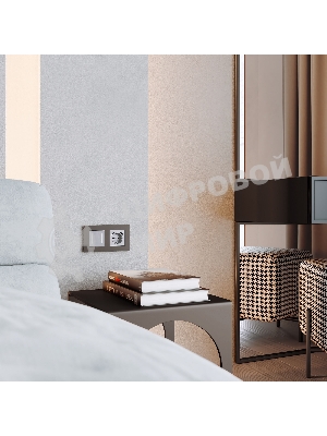 Рамка на 2 поста Slab (бронза софт) W0022963