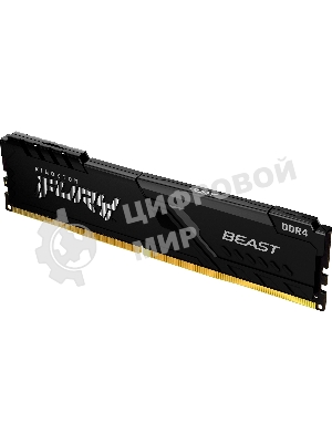 Оперативная память Kingston Fury Beast Black, DDR4, 16GB (1x16GB), 3200 MHz, CL16, с радиатором, черный