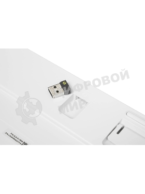 Клавиатура Logitech K868 гибридная, USB Type-A, Bluetooth, радиоканал, белый