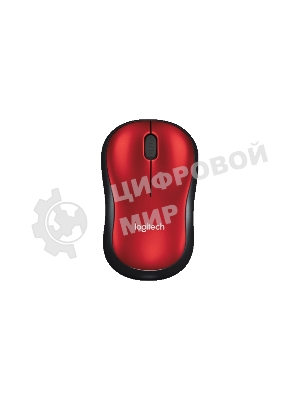 Мышь беспроводная Logitech M185, красный, 1000 dpi, радиоканал, USB, кнопки - 3